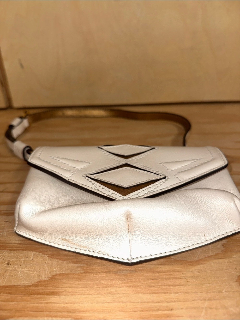 GG MAULL Rebel Belt/fanny pack Cream and gold Leather Bag - Picture 4 of 9